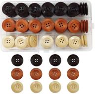 idoxe large round wood buttons: explore crafty wooden toggle buttons - assorted 1 inch, 4 hole sewing, diy supplies logo