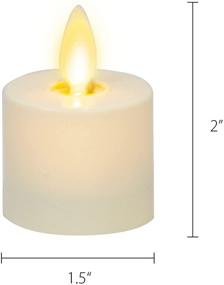 img 1 attached to 🕯️ Luminara Flameless Tealight Candles 2-Pack - Unscented Ivory LED with Real-Flame Effect, Flickering, Smooth Finish, Flat Edge