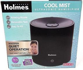 img 2 attached to Enhance Indoor Air Quality with Holmes Cool Mist Ultrasonic Cylinder Humidifier - Black