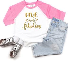 img 3 attached to Fifth Birthday Outfit Shirt: Fabulous Tops, Tees & Blouses for Girls' Clothing