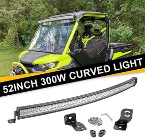 img 2 attached to Powerful and Stylish: Dasen 52 Inch 300W Curved LED Light Bar with Over Windshield Pro Cage Mount Brackets & Wiring Kit for 2016-2021 Can-am Defender