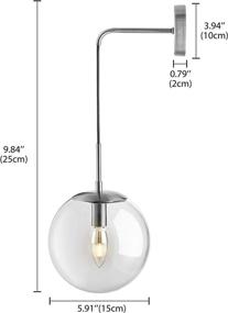 img 3 attached to SUSUO Contemporary Brushed Nickel Wall Sconce with Clear Globe Glass Shade - Perfect Vanity Lighting for Living Room, Bedroom, Hallway and Home Deco