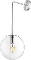 susuo contemporary brushed nickel wall sconce with clear globe glass shade - perfect vanity lighting for living room, bedroom, hallway and home deco логотип