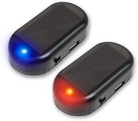 img 4 attached to 🚗 HUWUFUN Car Solar Power Alarm: Anti-Theft LED Flashing Security Light with USB Port (Blue+Red)