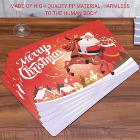 img 2 attached to 🎄 Высококачественные плакаты для Рождества BESTONZON в количестве 6 штук: термостойкий и водонепроницаемый набор плакатов на Рождество (17,3” X 11,8”) - украшение обеденного стола