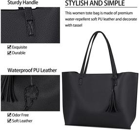 img 3 attached to Women's Leather Purses Tassel Shoulder Handbags and Wallets