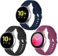 совместимые ремешки lerobo для samsung galaxy watch active 2 40 мм 📱 44 мм: стильный спортивный образ с силиконовыми ремешками 20 мм, 3 штуки, маленькие. логотип