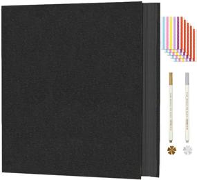 img 4 attached to 📸 DIY Hardcover Scrapbook Photo Album: Blank Black Papers for Wedding, Travel, Anniversary, and Family Guest Book