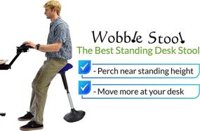 img 1 attached to 💺 WOBBLE STOOL - Active Sitting Standing Desk Balance Chair. Ergonomic Tall Adjustable Height Swivel Perching Perch High Computer Chair for Adults and Kids - 360° Swivel