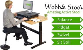 img 2 attached to 💺 WOBBLE STOOL - Active Sitting Standing Desk Balance Chair. Ergonomic Tall Adjustable Height Swivel Perching Perch High Computer Chair for Adults and Kids - 360° Swivel