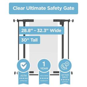 img 3 attached to 🚪 Perma Child Safety Clear Ultimate Safe Step Secure Handle Auto Close Pressure Mounted Gate, Warm Black, Fits Openings 48.4"-52" Wide, Includes 8" and 12" Extensions