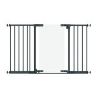 🚪 perma child safety clear ultimate safe step secure handle auto close pressure mounted gate, warm black, fits openings 48.4"-52" wide, includes 8" and 12" extensions logo