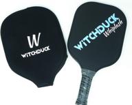 🏓 witchduck whiplash composite pickleball paddle: superior performance with poly honeycomb core and fiberglass face; cushioned handle with zip cover included logo