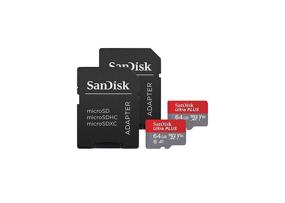 img 2 attached to 📷 SanDisk Ultra Plus 64 ГБ microSDXC UHS-I карта с адаптером SD - набор из 2 штук карт памяти Micro SD емкостью 64 ГБ - серый/красный, полное HD до 100 МБ/с для Android-телефонов, планшетов и камер.