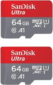 img 1 attached to 📷 SanDisk Ultra Plus 64 ГБ microSDXC UHS-I карта с адаптером SD - набор из 2 штук карт памяти Micro SD емкостью 64 ГБ - серый/красный, полное HD до 100 МБ/с для Android-телефонов, планшетов и камер.