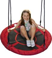 🌳 wonkawoo platform tree swing: 40 inch diameter saucer swing with adjustable height - perfect for outdoor and indoor fun! логотип