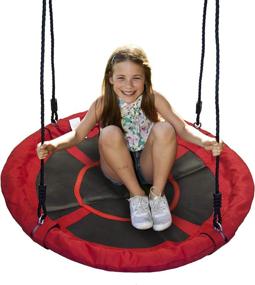 img 4 attached to 🌳 WONKAWOO Platform Tree Swing: 40 Inch Diameter Saucer Swing with Adjustable Height - Perfect for Outdoor and Indoor Fun!