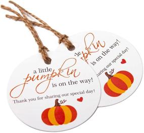 img 3 attached to 🎃 100PCS WRAPAHOLIC Pumpkin Gift Tags with String: Kraft Paper Tags with 100 Feet Natural Jute Twine for Weddings, Baby Showers, Party Favors - Pumpkin Fall Tags Included