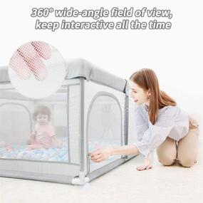 img 1 attached to 🧸 Extra Large Babay Playpen: Indoor & Outdoor Activity Center with Anti-Slip Base, Sturdy Safety Fence & Super Soft Breathable Mesh