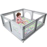 🧸 extra large babay playpen: indoor & outdoor activity center with anti-slip base, sturdy safety fence & super soft breathable mesh logo