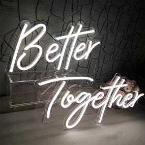 img 4 attached to 🌟 DIVATLA Better Together Neon Sign: Vibrant Bridal Shower & Party Décor for Walls, Bedrooms, and Home - Includes Power Adapter!