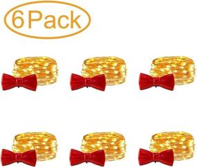 img 4 attached to Magical Starry Fairy Lights: 6 Pack Battery Operated Bow-Knot String Lights, Perfect for DIY Wedding Party Jars Crafts Christmas Decoration