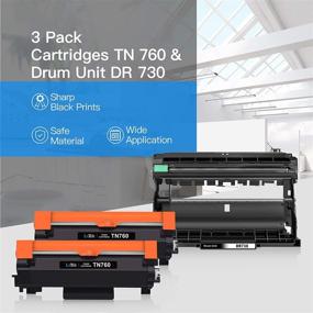 img 1 attached to LxTek Compatible Toner Cartridge & Drum Unit Replacements for Brother TN760 TN-760 DR730 DR-730 – High-Quality Printing Solution for HL-L2350DW HL-L2395DW HL-L2370DWXL Printer (2 Toner Cartridges, 1 Drum Unit, 3 Pack)