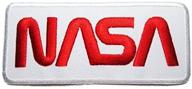 🚀 top-quality nasa badge iron on patches in classic white-red design logo