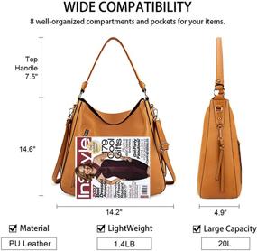 img 2 attached to 👜 Stylish and Functional Waterproof Leather Satchel Shoulder Handbags for Women: Handbags, Wallets, and Hobo Bags