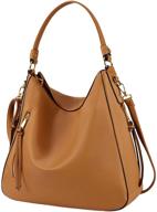 👜 stylish and functional waterproof leather satchel shoulder handbags for women: handbags, wallets, and hobo bags logo