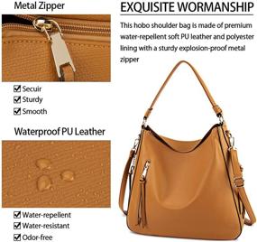 img 3 attached to 👜 Stylish and Functional Waterproof Leather Satchel Shoulder Handbags for Women: Handbags, Wallets, and Hobo Bags