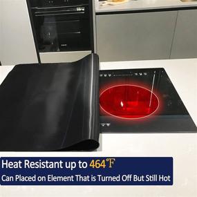 img 2 attached to 🔥 Экстра-большой водонепроницаемый чехол для плиты для электрической стиральной машины с сушильным аппаратом - термостойкий до 464℉ на кухонной плите - плоский коврик на кухонном столешнице для керамического гранита (36 x 24 дюйма, черный)