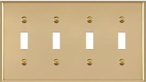 img 4 attached to 🔳 Premium Stainless Steel 4-Gang Toggle Light Switch Metal Wall Plate by ENERLITES, Corrosion Resistant, 4.50"x8.19", Polished Brass, Gold - 7714-PB