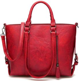 img 4 attached to 👜 Chic Vintage Shoulder Satchel: Stylish Medium Handbag for Women with Wallets