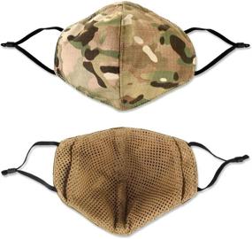 img 2 attached to 🎭 TCMAO Reusable Washable Tactical Half Face Cover with Adjustable Nose Wire - Anti Cold Sports Shield & Dustproof Army Gear