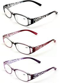 img 1 attached to 🌸 Stylish Floral Print Reading Glasses for Women - Magnification Power for Fashionable Readers