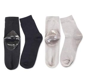 img 1 attached to 🧦 Makhry 2 Pairs Moisturizing Spa Gel Socks: Ideal Solution to Nourish & Revive Hard, Dry, Cracked Skin – Men's Size 6-11 (L, Black & Grey)