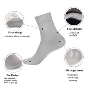 img 3 attached to 🧦 Makhry 2 Pairs Moisturizing Spa Gel Socks: Ideal Solution to Nourish & Revive Hard, Dry, Cracked Skin – Men's Size 6-11 (L, Black & Grey)