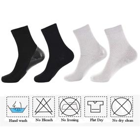 img 2 attached to 🧦 Makhry 2 Pairs Moisturizing Spa Gel Socks: Ideal Solution to Nourish & Revive Hard, Dry, Cracked Skin – Men's Size 6-11 (L, Black & Grey)