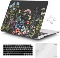 icasso macbook air 13 inch case 2020 2019 2018 release a2337/a1932/a2179 - hard shell 🌿 protective cover & keyboard cover - compatible with new macbook air 13'' retina, touch id - weeds logo