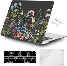 img 4 attached to iCasso MacBook Air 13 inch Case 2020 2019 2018 Release A2337/A1932/A2179 - Hard Shell 🌿 Protective Cover & Keyboard Cover - Compatible with New MacBook Air 13'' Retina, Touch ID - Weeds