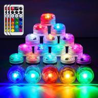 hl 20pcs submersible led lights: waterproof rgb tealight with remote for aquatic decor, hot tub, pond, pool, vase, garden, events & christmas логотип