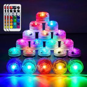 img 4 attached to HL 20pcs Submersible LED Lights: Waterproof RGB Tealight with Remote for Aquatic Decor, Hot Tub, Pond, Pool, Vase, Garden, Events & Christmas