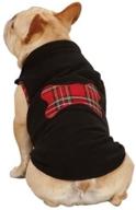 zack & zoey dog holiday tartan fleece pullover - small/medium - black, polyester fabric логотип