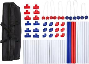 img 1 attached to 🎯 Amazon Basics Ladder Toss Outdoor Game Set: Lightweight, Portable, Red and Blue with Soft Carrying Case