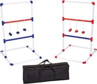 🎯 amazon basics ladder toss outdoor game set: lightweight, portable, red and blue with soft carrying case логотип