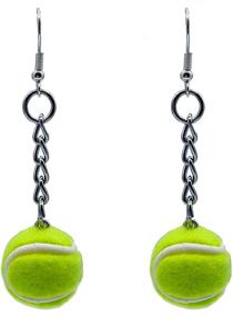 img 4 attached to 🎾 Tennis Earrings - Unisex Gifts for Tennis Lovers - Tennis Jewelry - Racquet & Ball Earrings - Unique Tennis Gift for Men & Women