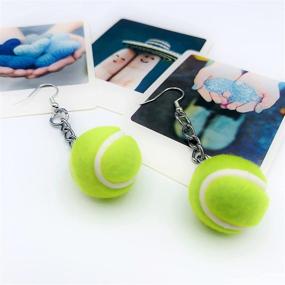 img 3 attached to 🎾 Tennis Earrings - Unisex Gifts for Tennis Lovers - Tennis Jewelry - Racquet & Ball Earrings - Unique Tennis Gift for Men & Women