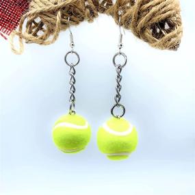 img 2 attached to 🎾 Tennis Earrings - Unisex Gifts for Tennis Lovers - Tennis Jewelry - Racquet & Ball Earrings - Unique Tennis Gift for Men & Women