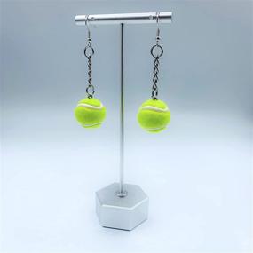 img 1 attached to 🎾 Tennis Earrings - Unisex Gifts for Tennis Lovers - Tennis Jewelry - Racquet & Ball Earrings - Unique Tennis Gift for Men & Women